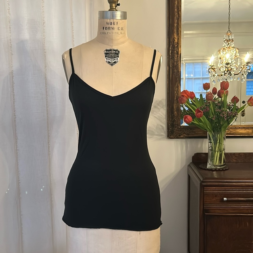 Black long nylon cami in size small.